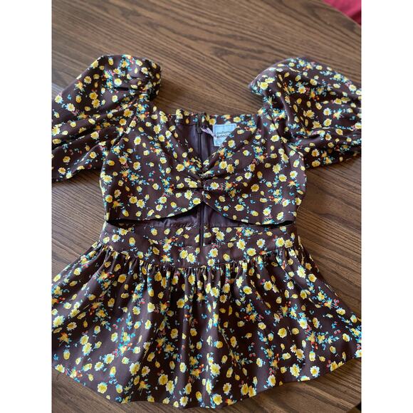 Autumn Adeigbo brown custom made vintage style  Bridgette Blouse size 8 - Picture 8 of 8